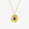 Collier pendentif acier doré et lapis-lazuli bleu SO OR