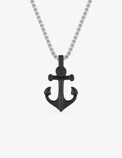 Collier pendentif ancre en acier SO OR