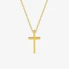 Collier pendentif croix en acier doré SO OR