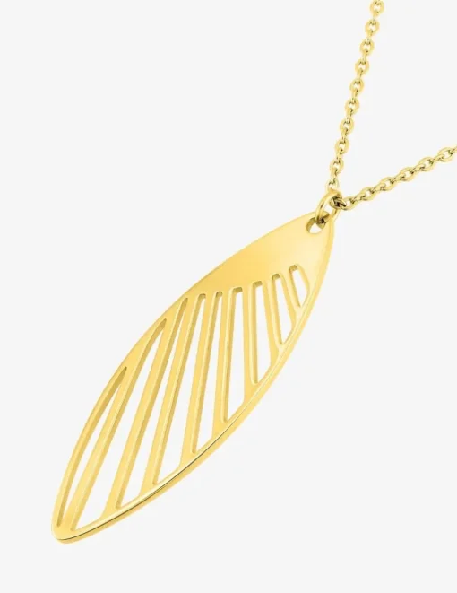 Collier pendentif en acier doré SO OR