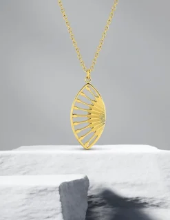 Collier pendentif en acier doré SO OR
