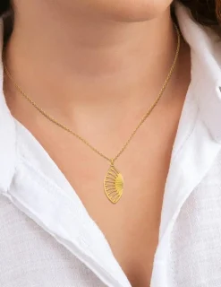 Collier pendentif en acier doré SO OR