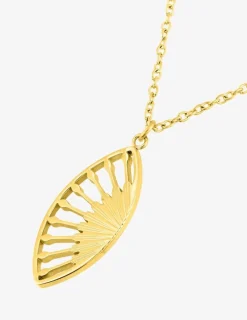 Collier pendentif en acier doré SO OR
