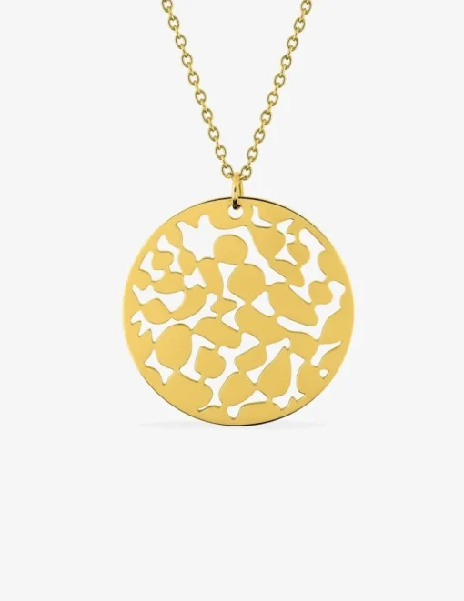 Collier pendentif en acier doré SO OR