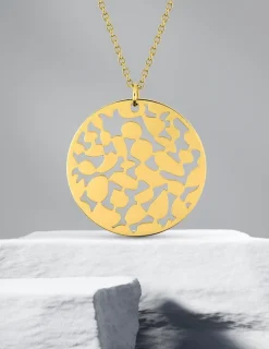 Collier pendentif en acier doré SO OR