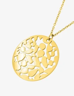 Collier pendentif en acier doré SO OR
