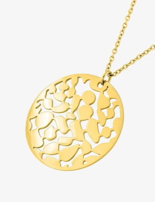 Collier pendentif en acier doré SO OR