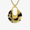 Collier pendentif en acier doré et acétate SO OR