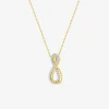 Collier pendentif en or jaune 375 ‰ et rhodié, avec oxydes de zirconium SO OR