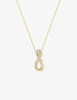 Collier pendentif en or jaune 375 ‰ et rhodié, avec oxydes de zirconium SO OR
