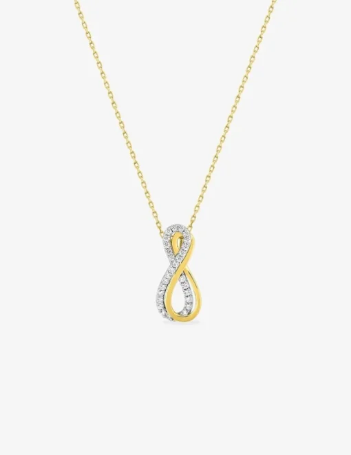 Collier pendentif en or jaune 375 ‰ et rhodié, avec oxydes de zirconium SO OR
