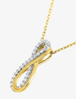 Collier pendentif en or jaune 375 ‰ et rhodié, avec oxydes de zirconium SO OR