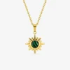 Collier pendentif fantaisie 45 cm malachite synthétique SO OR