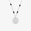 Collier pendentif fantaisie noir et acier SO OR