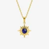 Collier pendentif fantaisie 45 cm lapis-lazuli bleu synthétique SO OR