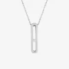 Collier pendentif maillon chaîne forçat argent 925 ‰ rhodié avec oxyde de zirconium SO OR