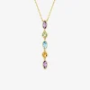 Collier pendentif or jaune 375‰ et pierres fines SO OR