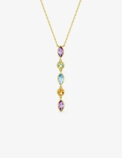 Collier pendentif or jaune 375‰ et pierres fines SO OR