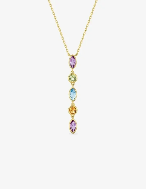 Collier pendentif or jaune 375‰ et pierres fines SO OR