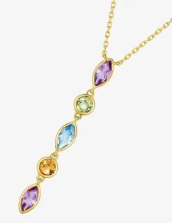 Collier pendentif or jaune 375‰ et pierres fines SO OR