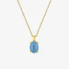 Collier pendentif or jaune 750 ‰ et topaze bleue traitée SO OR
