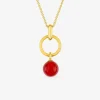 Collier pendentif or jaune 750 ‰ et cornaline SO OR