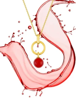 Collier pendentif or jaune 750 ‰ et cornaline SO OR