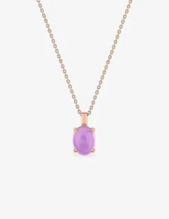 Collier pendentif or rose 750 ‰ et améthyste SO OR