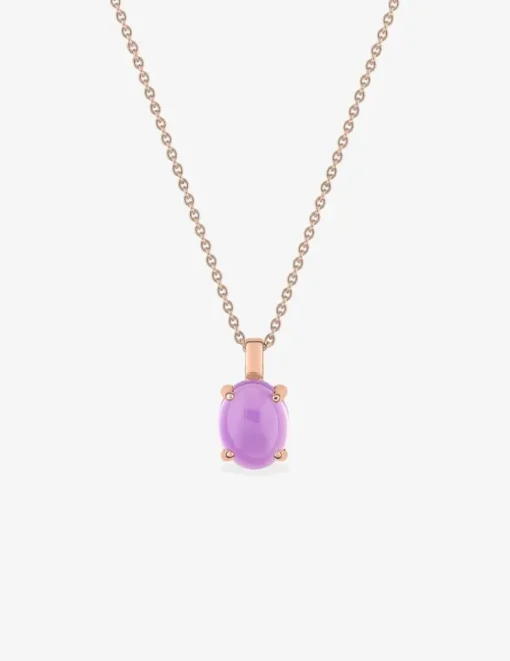 Collier pendentif or rose 750 ‰ et améthyste SO OR