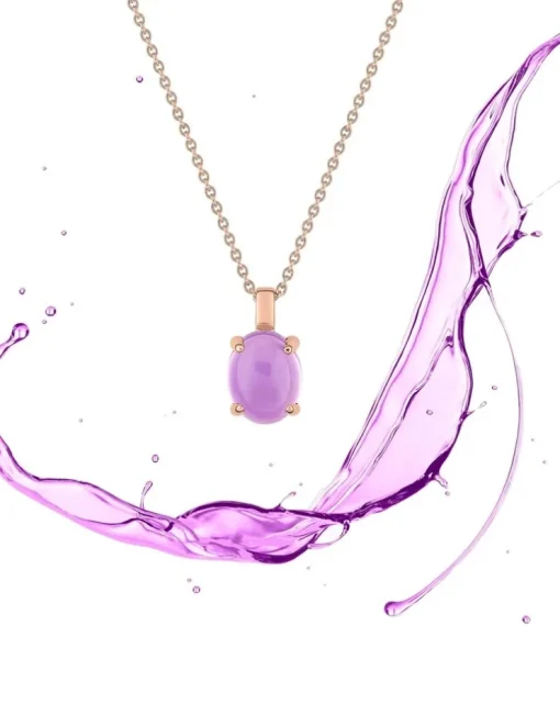 Collier pendentif or rose 750 ‰ et améthyste SO OR