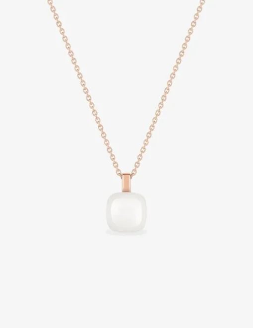 Collier pendentif or rose 750 ‰ et pierre de lune SO OR