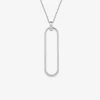 Collier pendentif ovale en argent 925 ‰ rhodié SO OR