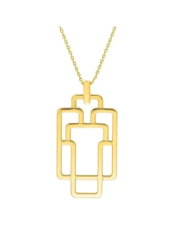 Collier plaqué or avec motif graphique sur bélière SO OR