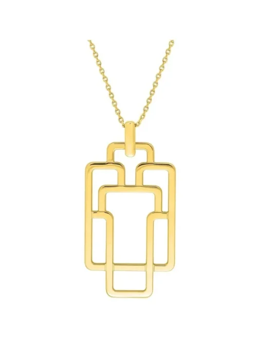 Collier plaqué or avec motif graphique sur bélière SO OR