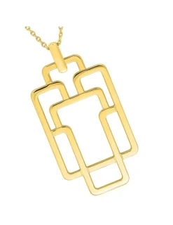 Collier plaqué or avec motif graphique sur bélière SO OR