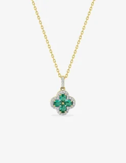 Collier plaqué or avec oxydes de zirconium verts et blancs SO OR
