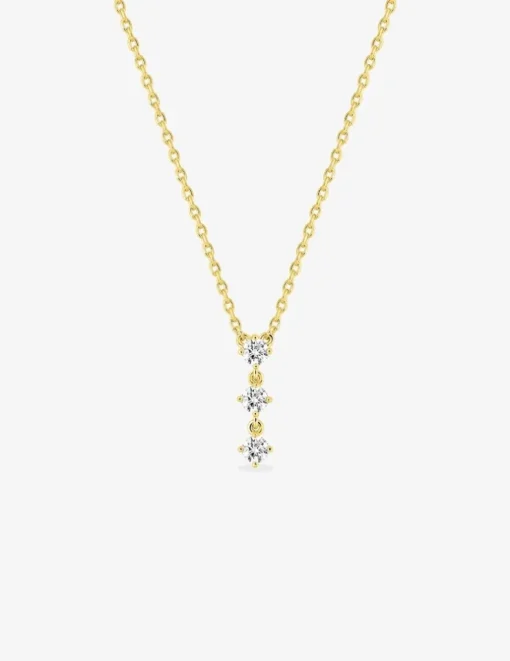 Collier plaqué or avec pendentif oxydes de zirconium SO OR