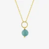 Collier plaqué or avec perle de turquoise SO OR