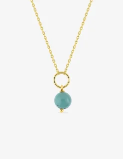 Collier plaqué or avec perle de turquoise SO OR