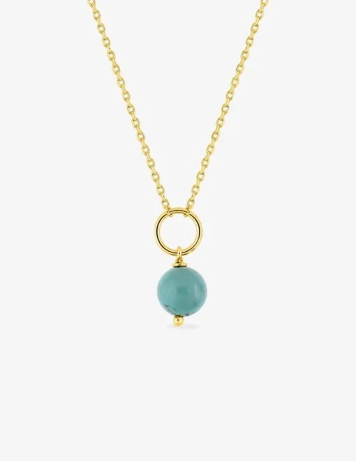 Collier plaqué or avec perle de turquoise SO OR