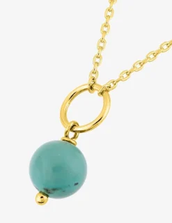 Collier plaqué or avec perle de turquoise SO OR