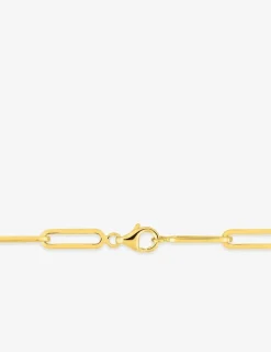 Collier plaqué or chaine maille forçat rectangle fantaisie SO OR