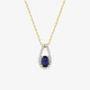 Collier plaqué or et oxyde de zirconium bleu SO OR