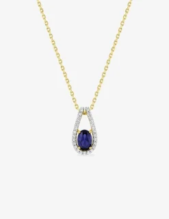 Collier plaqué or et oxyde de zirconium bleu SO OR