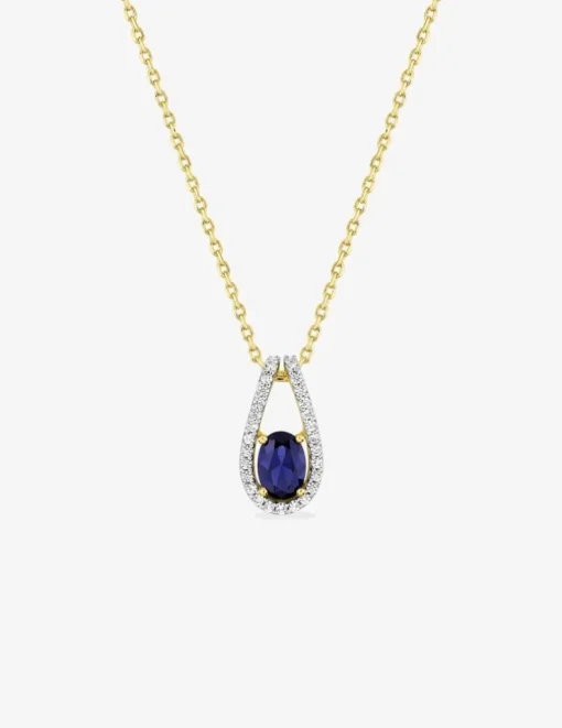Collier plaqué or et oxyde de zirconium bleu SO OR