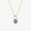 Collier plaqué or et oxyde de zirconium vert SO OR