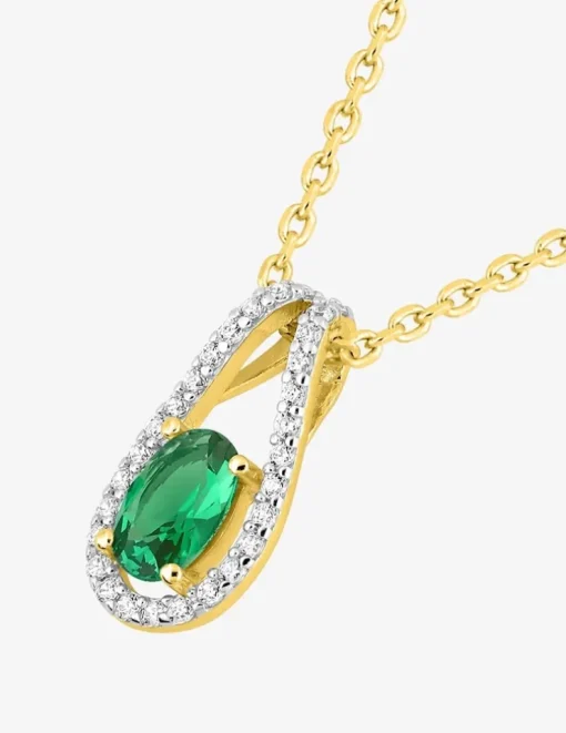 Collier plaqué or et oxyde de zirconium vert SO OR