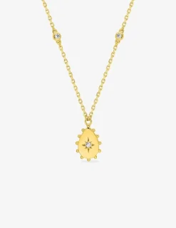 Collier plaqué or et oxydes de zirconium avec motif d' étoile SO OR