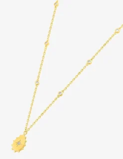 Collier plaqué or et oxydes de zirconium avec motif d' étoile SO OR