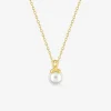 Collier plaqué or et perle d'imitation 8 mm SO OR